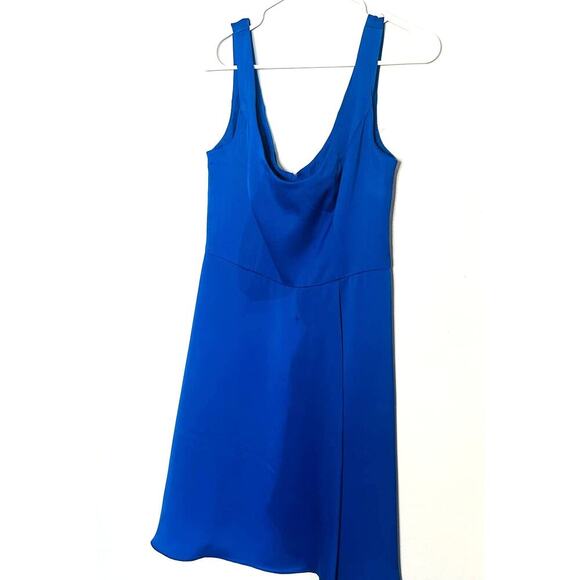 Celebrate David’s Bridal Horizon Blue slit Cut Midi Dress size 8 - Picture 2 of 9